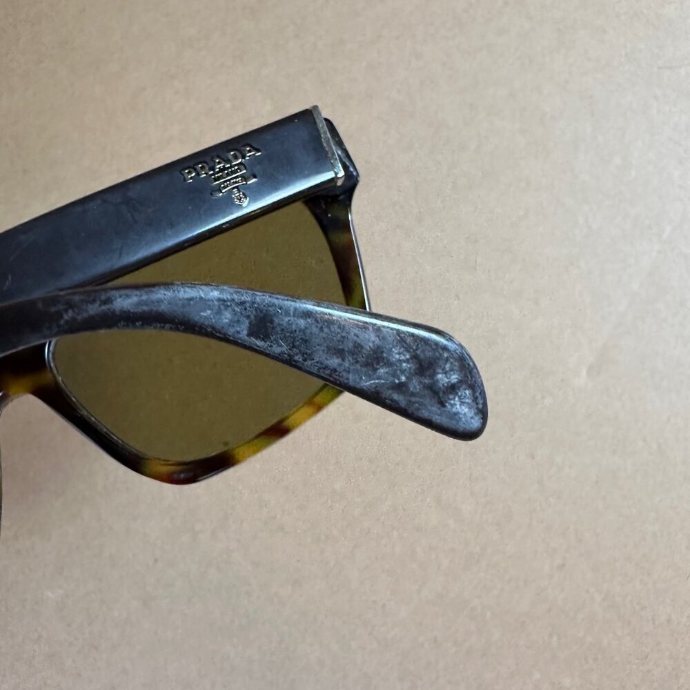 Prada Womens Eyeglasses / Sunglasses VPR22S Full Rim Square Tortoise Shell - Picture 8 of 8